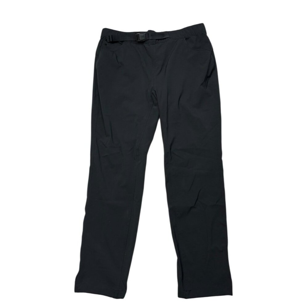 -Eddie Bauer Pant Womens Size 14 Black Outdoor Hiking Camping Activwear Belted